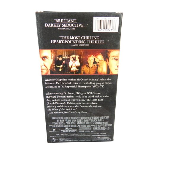 RED DRAGON vintage VHS tape in original paper case Anthony Hopkins Edward Norton - Picture 3 of 6